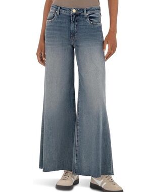 Kut from the Kloth Wide Leg Flare Jeans - Blue Wash